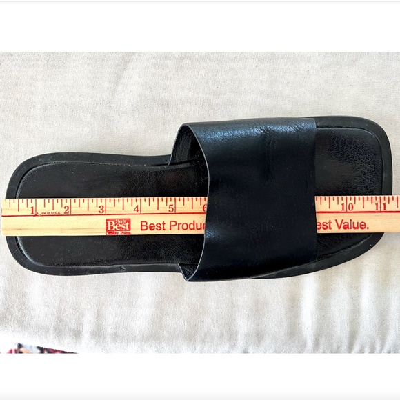 COSTUME NATIONAL HOMME Men's Black Leather Slide Sandals Made in Italy - 9 - Picture 11 of 12